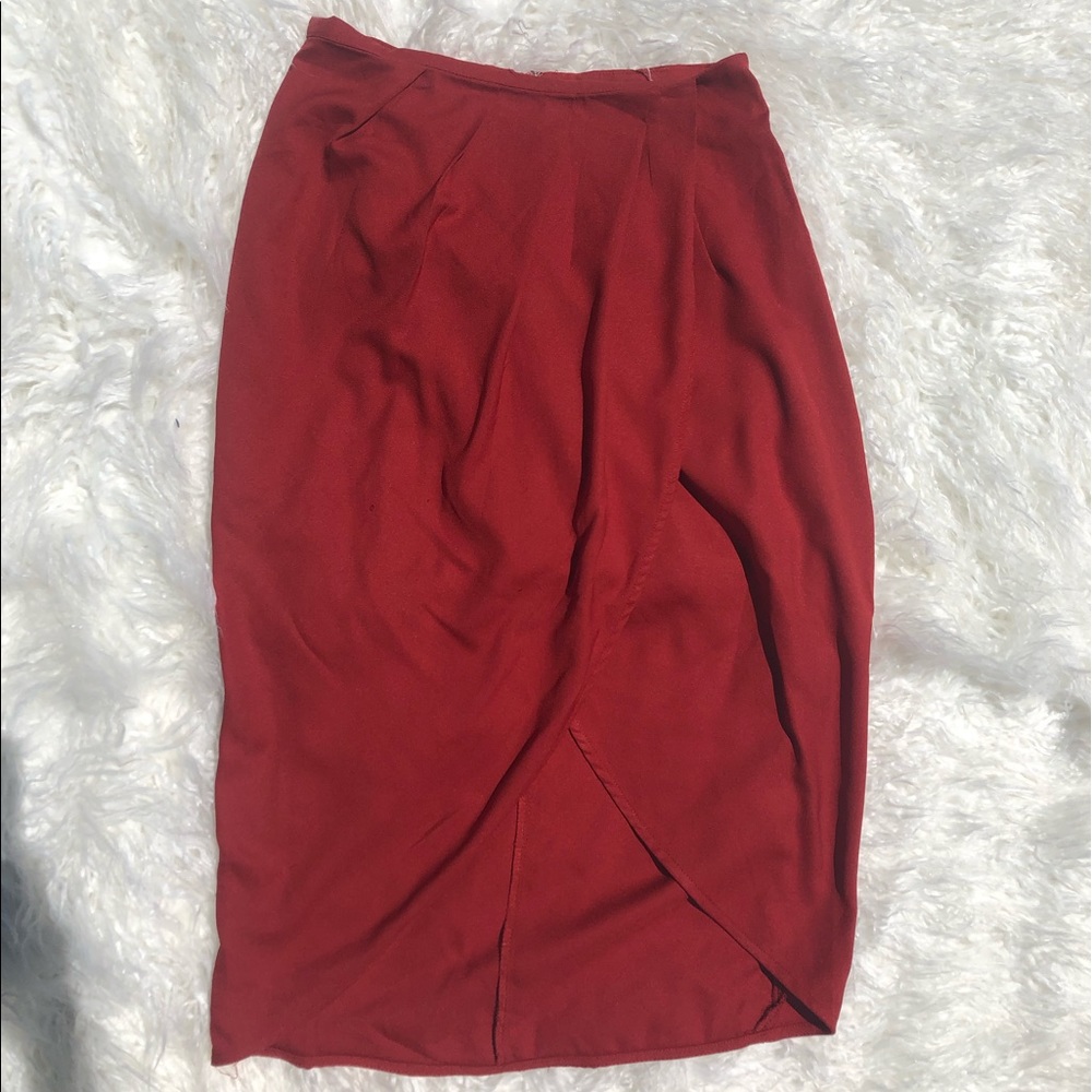 Red Midi Skirt